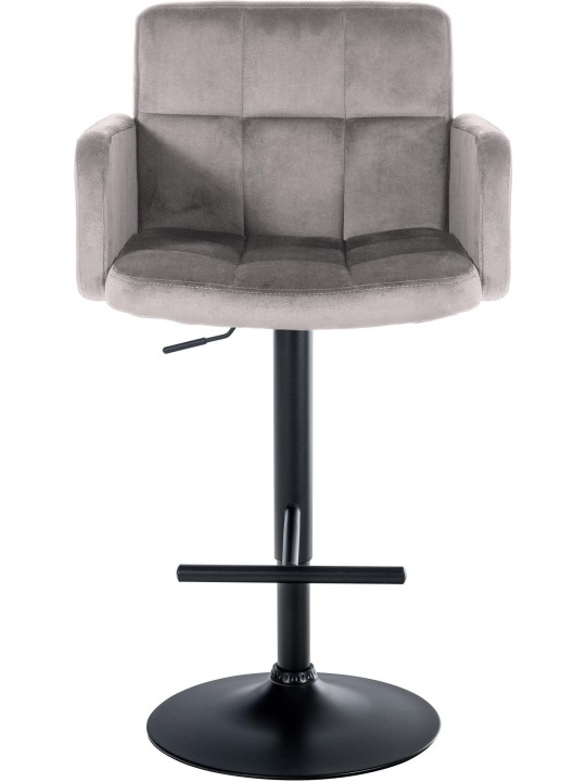 Lot de 2 tabourets de bar Los Angeles velours, gris