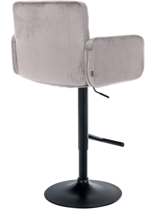 Lot de 2 tabourets de bar Los Angeles velours, gris