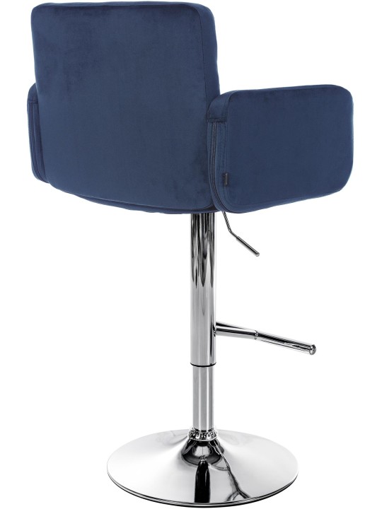 Lot de 2 tabourets de bar Los Angeles velours chrome, bleu