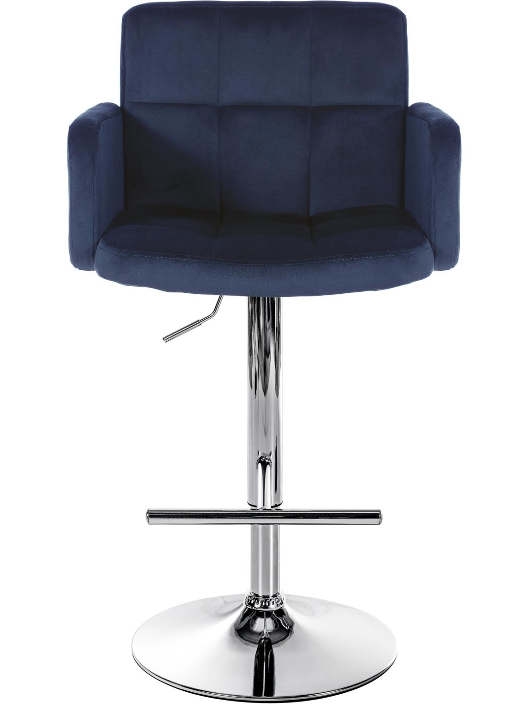 Lot de 2 tabourets de bar Los Angeles velours chrome, bleu