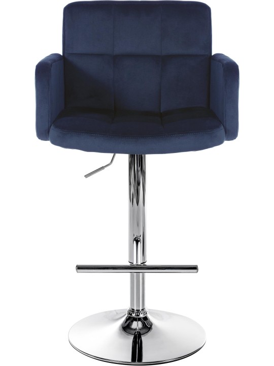 Lot de 2 tabourets de bar Los Angeles velours chrome, bleu