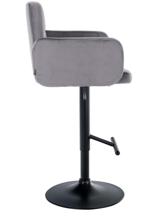 Lot de 2 tabourets de bar Los Angeles velours, gris foncé Lot de 2 tabourets de bar Los Angeles velours, gris foncé