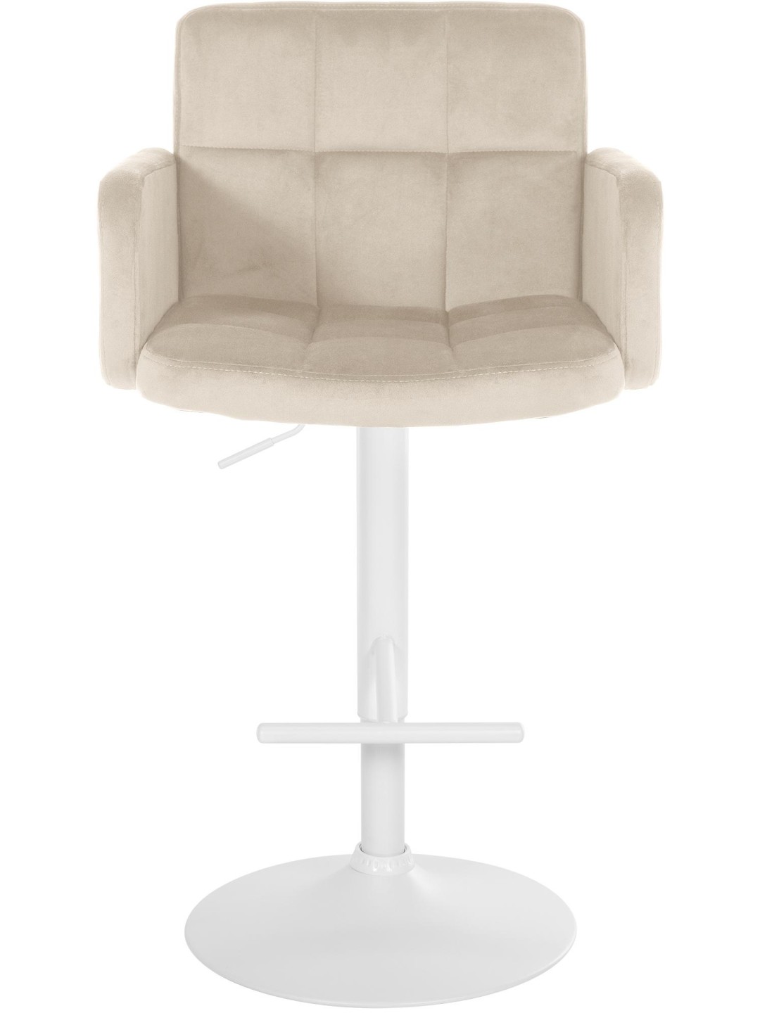 Lot de 2 tabourets de bar Los Angeles velours, crème
