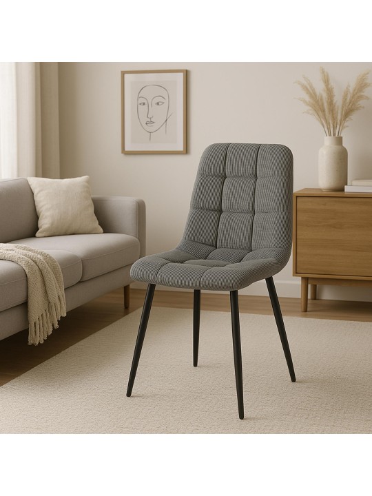 Lot de 2 chaises de salle à manger Antibes Cord, gris