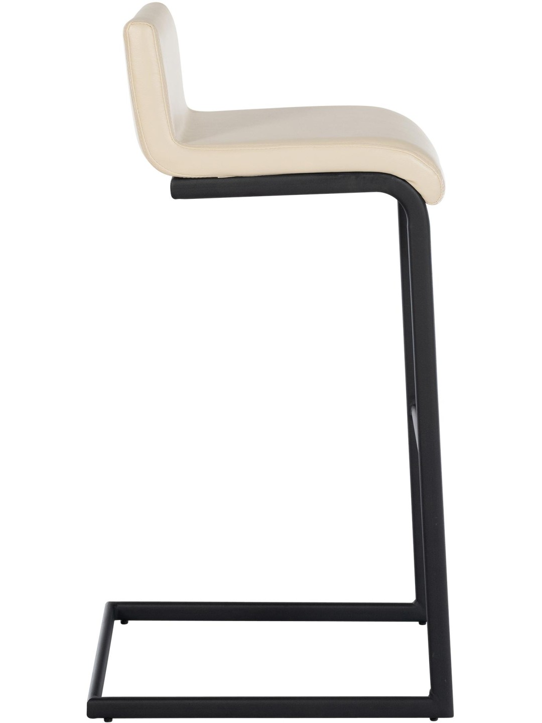 Lot de 2 tabourets de bar Newport B simili cuir, crème