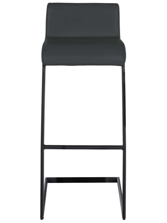 Lot de 2 tabourets de bar Newport B simili cuir, gris foncé