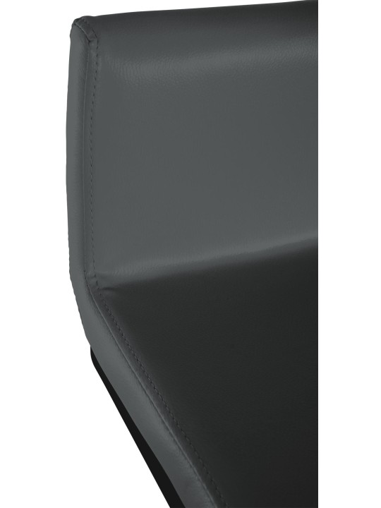 Lot de 2 tabourets de bar Newport B simili cuir, gris foncé