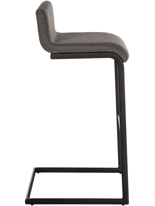 Lot de 2 tabourets de bar Newport B tissu, gris foncé