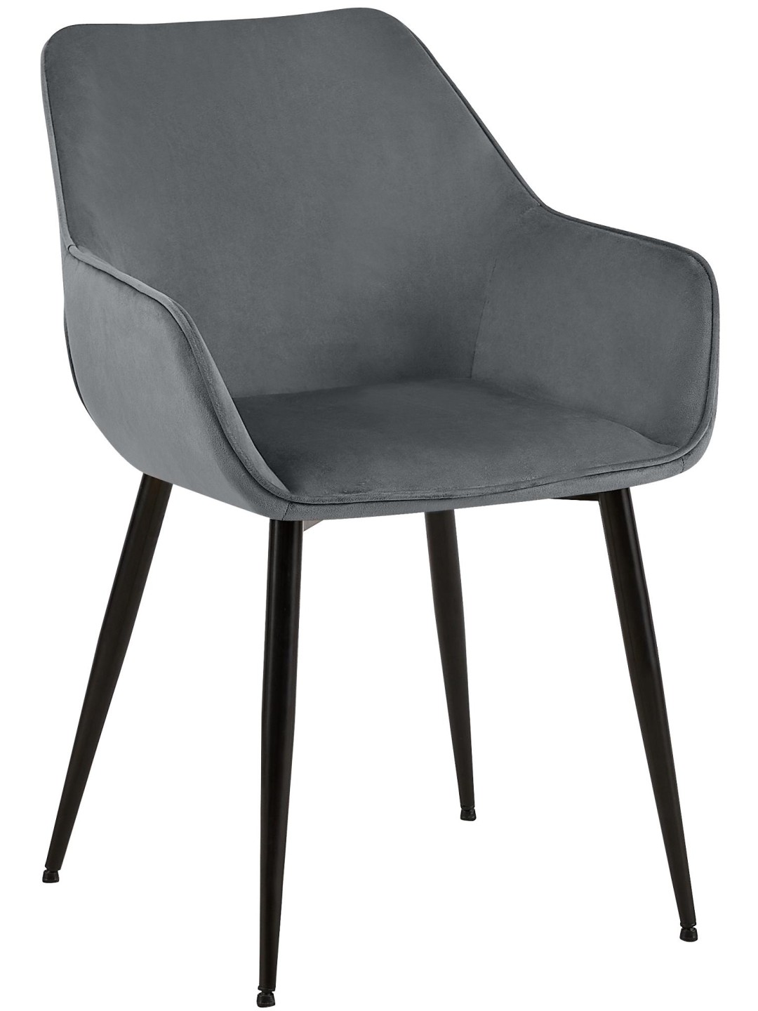 Chaise de salle à manger Vessa velours, gris foncé