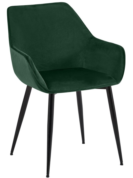 Chaise de salle à manger Vessa velours, vert