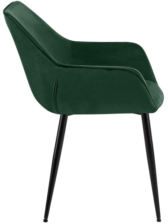 Chaise de salle à manger Vessa velours, vert