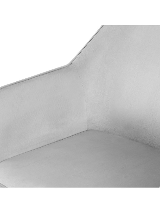 Chaise de salle à manger Vessa velours, gris clair