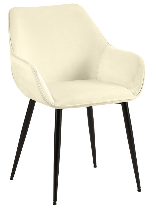 Chaise de salle à manger Vessa velours, crème