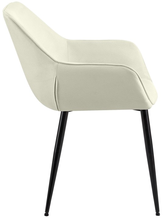 Lot de 2 chaises de salle à manger tissu Vessa, crème