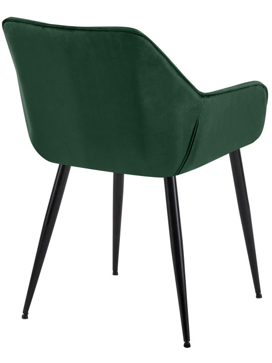 Lot de 2 chaises de salle à manger Vessa velours, vert
