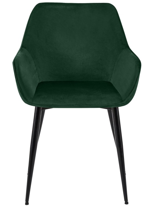 Lot de 2 chaises de salle à manger Vessa velours, vert