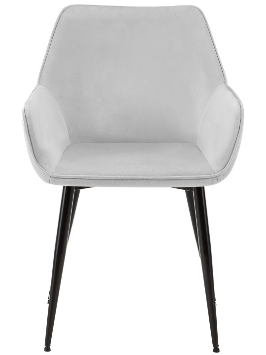 Lot de 2 chaises de salle à manger Vessa velours, gris clair Lot de 2 chaises de salle à manger Vessa velours, gris clair