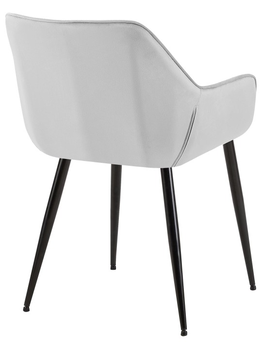 Lot de 2 chaises de salle à manger Vessa velours, gris clair Lot de 2 chaises de salle à manger Vessa velours, gris clair