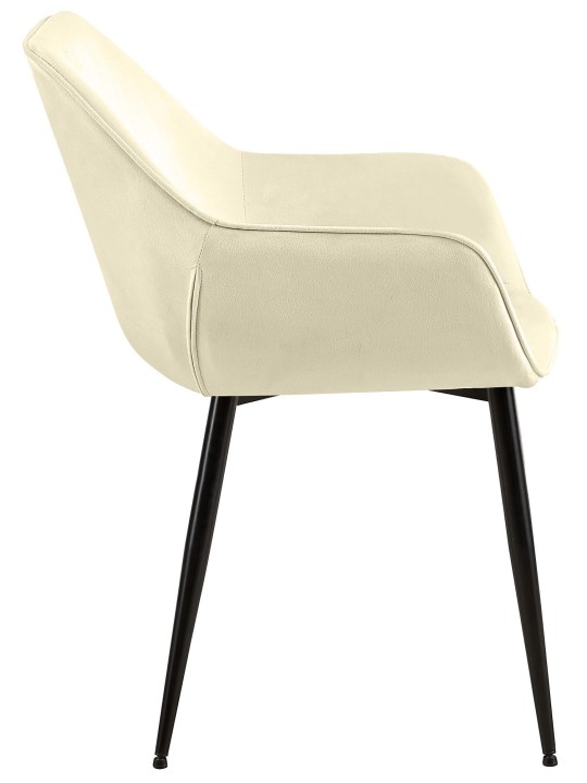 Lot de 2 chaises de salle à manger Vessa velours, crème Lot de 2 chaises de salle à manger Vessa velours, crème