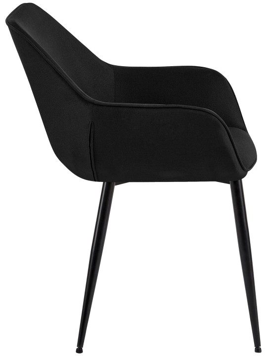 Lot de 2 chaises de salle à manger tissu Vessa, noir