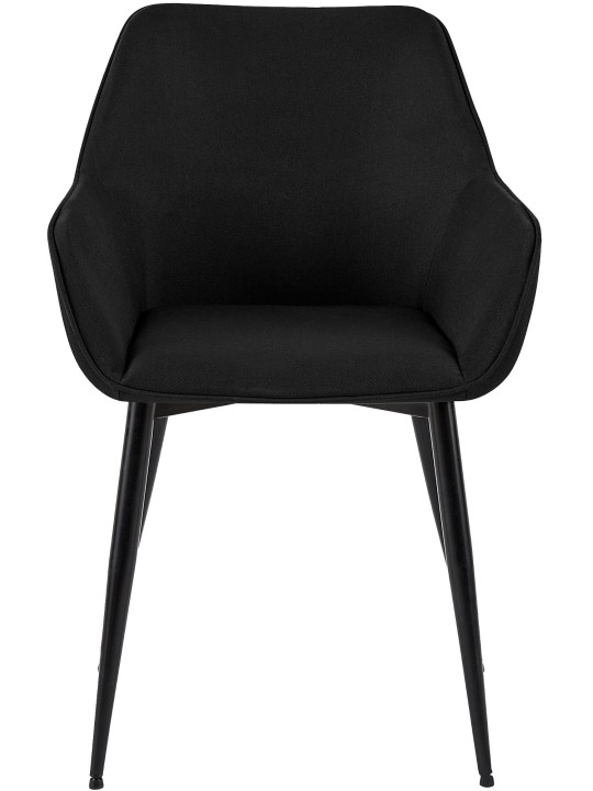Lot de 2 chaises de salle à manger tissu Vessa, noir