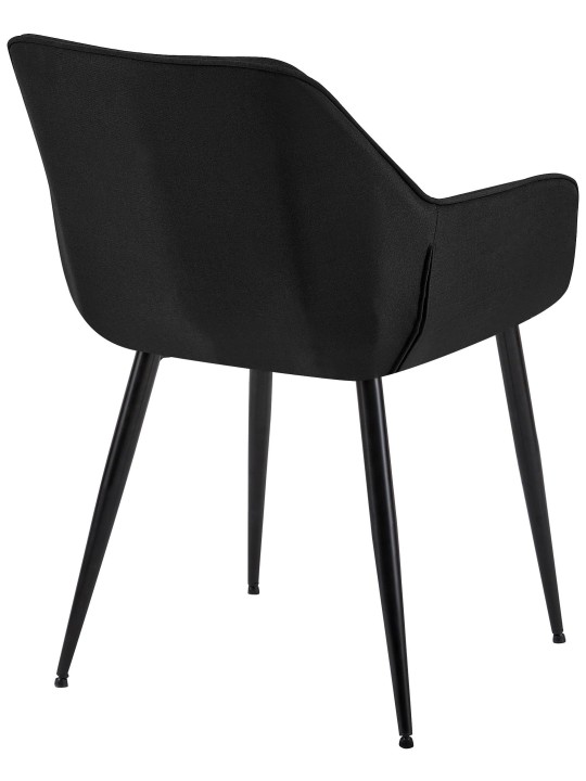 Lot de 2 chaises de salle à manger tissu Vessa, noir