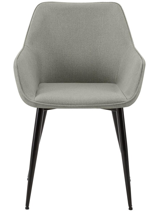 Lot de 2 chaises de salle à manger tissu Vessa, gris clair Lot de 2 chaises de salle à manger tissu Vessa, gris clair