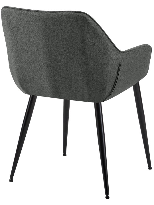 Lot de 2 chaises de salle à manger tissu Vessa, gris foncé