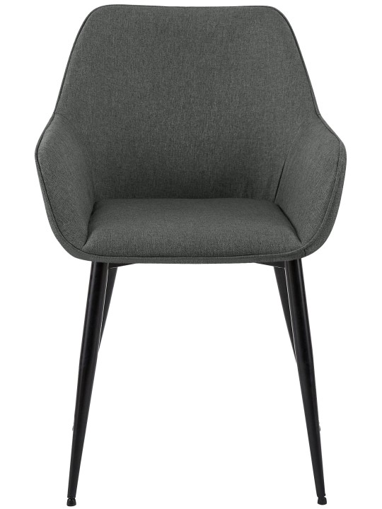 Lot de 2 chaises de salle à manger tissu Vessa, gris foncé