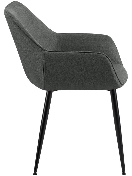 Lot de 2 chaises de salle à manger tissu Vessa, gris foncé