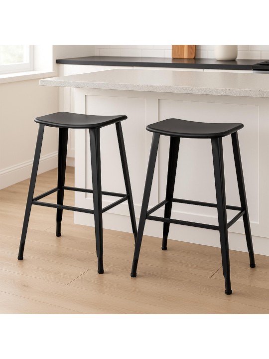 Tabouret de bar Pivoine, noir