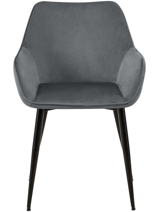 Chaise de salle à manger Luena velours, gris foncé
