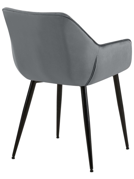 Chaise de salle à manger Luena velours, gris foncé