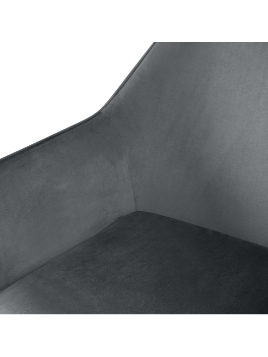 Chaise de salle à manger Luena velours, gris foncé
