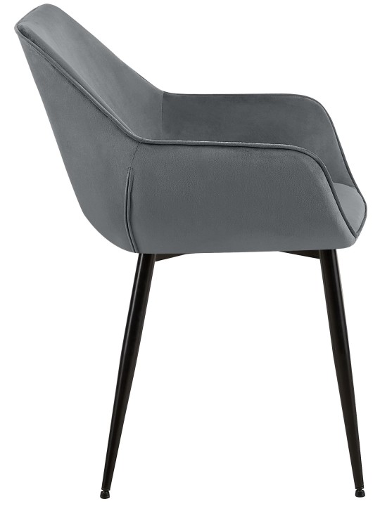 Chaise de salle à manger Luena velours, gris foncé