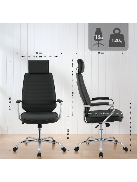 Chaise de bureau Rako, noir