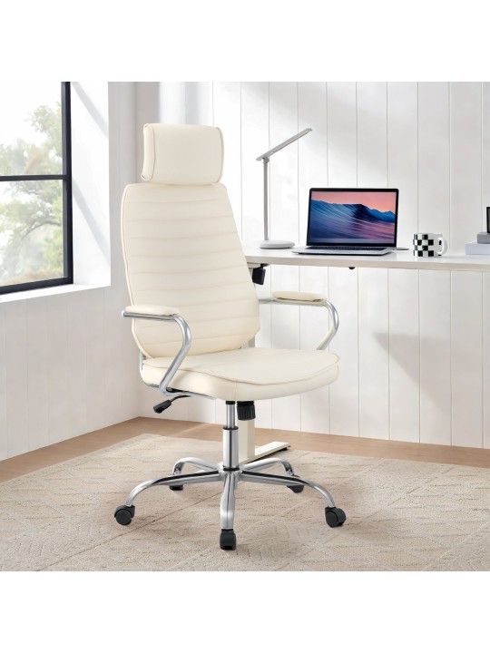 Chaise de bureau Rako, crème