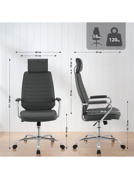 Chaise de bureau Rako, gris