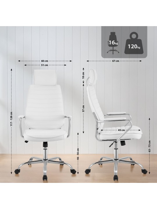 Chaise de bureau Rako, blanc