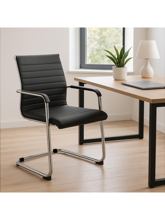 Chaise visiteur Hakon, noir