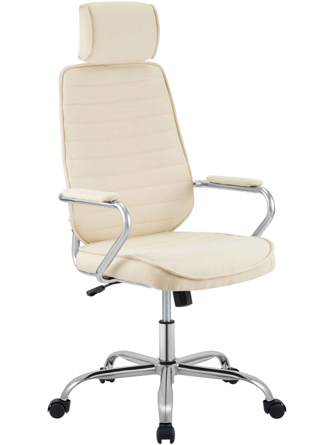 Chaise de bureau Rako tissu, crème