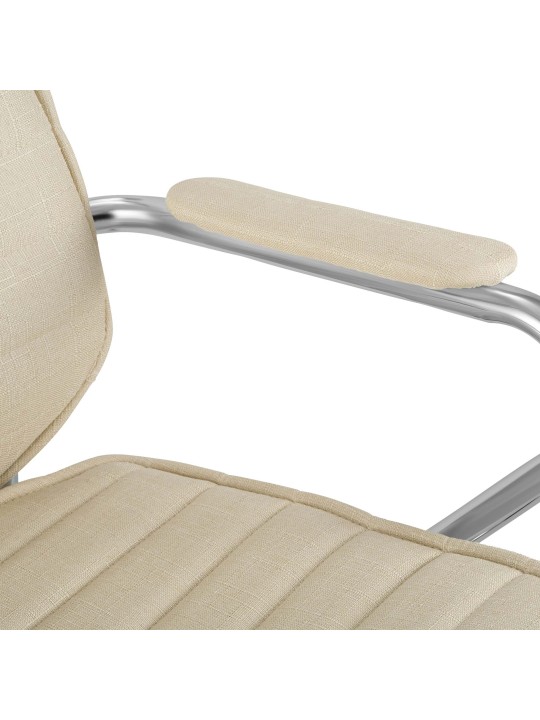 Chaise de bureau Rako tissu, crème