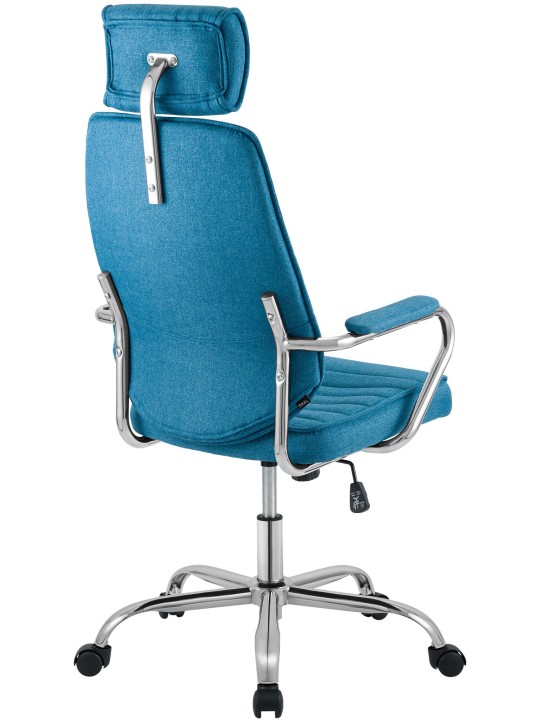Chaise de bureau Rako tissu, bleu