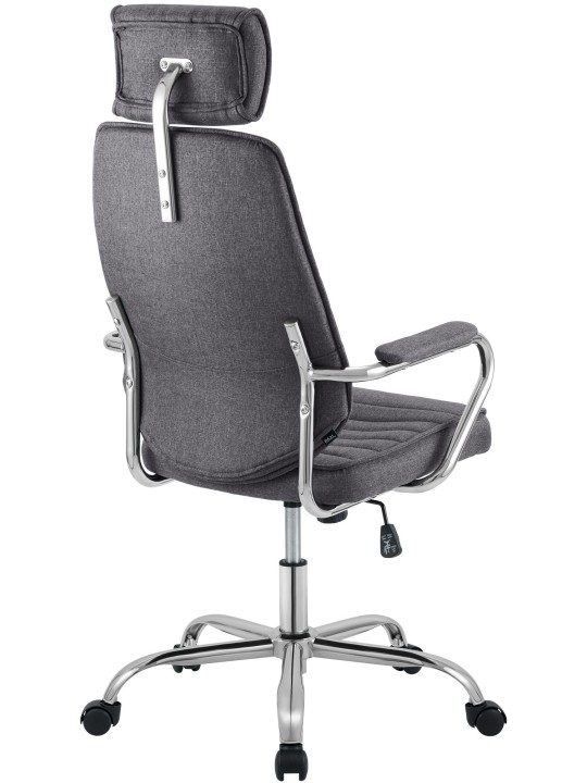 Chaise de bureau Rako tissu, gris foncé
