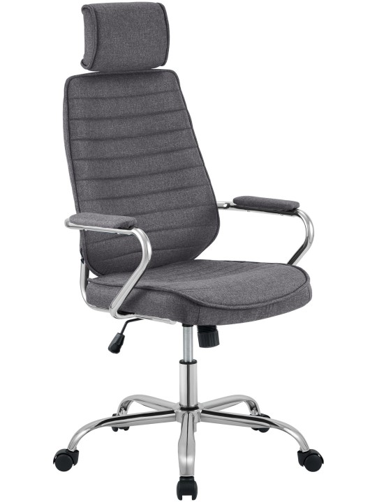 Chaise de bureau Rako tissu, gris foncé