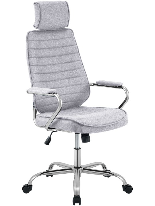 Chaise de bureau Rako tissu, gris clair