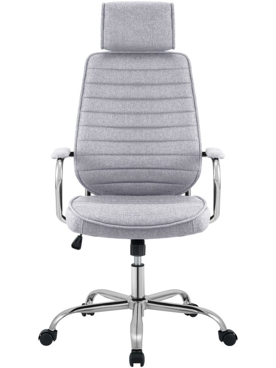 Chaise de bureau Rako tissu, gris clair