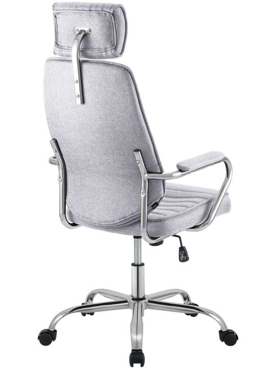 Chaise de bureau Rako tissu, gris clair