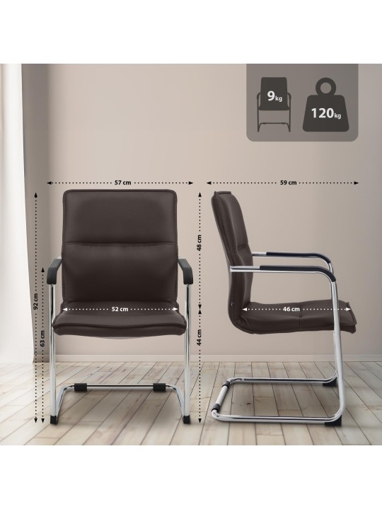 Chaise visiteur Seattle, brun