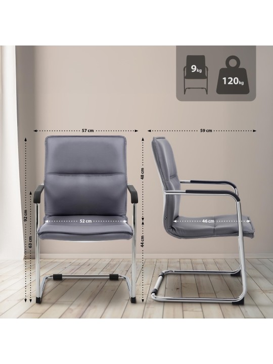 Chaise visiteur Seattle, gris